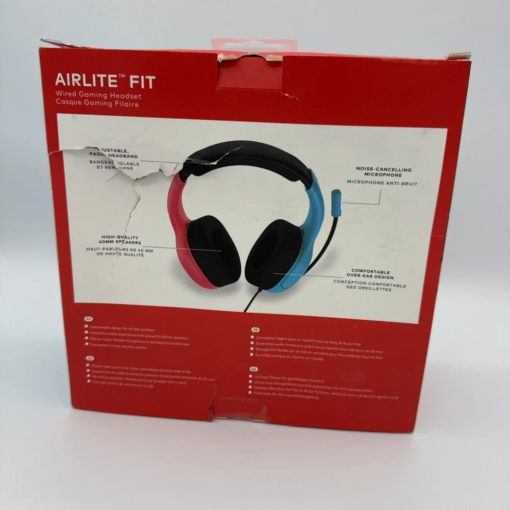 For Nintendo‎ Switch AirLite Blue/Red Over the Ear Wired Gaming Headset